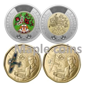 4 monedas de Canadá 2023: Día de los Pueblos Indígenas y Elsie McGill color y sin color - Imagen 1 de 1