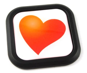 Heart Square Black rim Emblem Car 3D Decal Badge Bumper 2" - Imagen 1 de 7