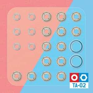 Kit completo de 22 piezas de rodamientos de carreras de bolas ""Hop-Up"" juego de actualización para TAMIYA TA-02 ZZ - Imagen 1 de 1