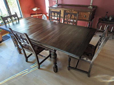 1920-30's Berkey & Gay Walnut Dining Room Set, Excellent Condition - Image 1 of 4
