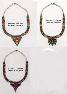 Wholesale lot of 3 Tibetan Jewelry Necklace Turquoise Coral bead handmade N9 - Picture 1 of 5