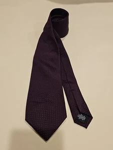 Claiborne Mens Tie 100% Silk/Seda Purple Textured - Picture 1 of 4