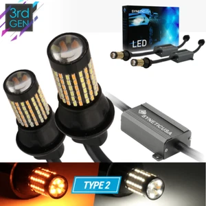 Error Free 1157 Type2 Switchback LED Turn Signal Parking Light Bulbs White/Amber - Picture 1 of 8
