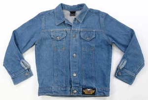 Rare VTG HARLEY DAVIDSON Motorcycles USA Denim Jean Jacket 2000s Blue Girls 10 - Picture 1 of 9