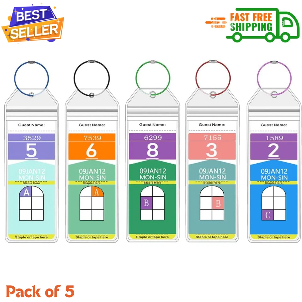 YENGON 5 Pack Cruise Luggage Tags for Royal Caribbean Ships and Celebrity, Clear Tags..