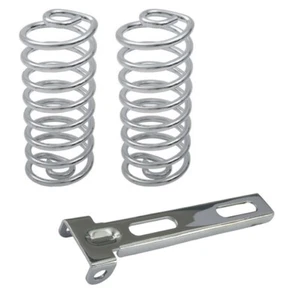 5" Chrome Cylinder Solo Seat Springs (Pair) + Front Bracket Mounting Kit - Picture 1 of 5