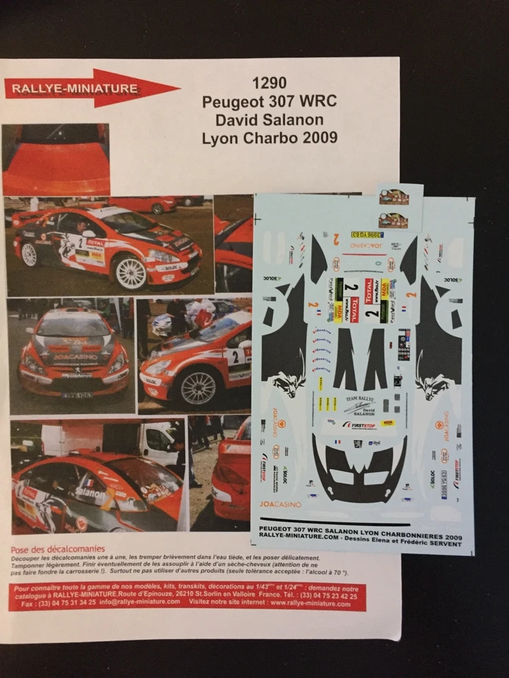 DECALS 1/43 PEUGEOT 307 SALANON RALLYE LYON CHARBONNIERES 2009 RALLY - Photo 1/1
