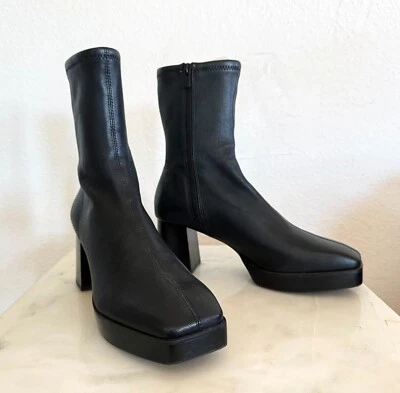 "& Other Stories" Black Leather Platform Boots Sz 40 - Image 1 of 4