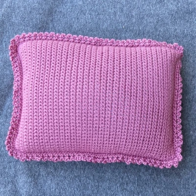 Small Vintage Accent Crochet Pillow. 17”x14” - Image 1 of 2