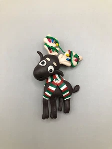 Vintage Ton Weihnachten Rentier Brosche Anstecknadel - Bild 1 von 6