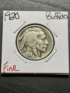 Moneda 1920 P Buffalo Nickel 5c FN Fine Better Date (Raw12475) - Imagen 1 de 2