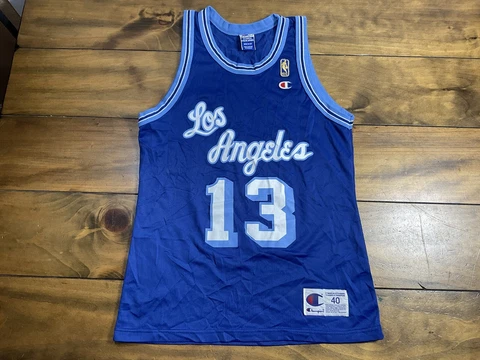 Authentic Wilt Chamberlain Los Angeles Lakers Jersey 40 M/L Champion Gold Logo Cover