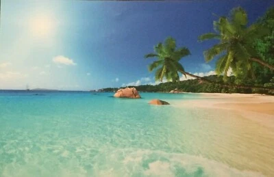 Tahiti, Huahine Island Morning Canvas Wall Art Print,Palm Tree Home Decor Framed - Image 1 of 2