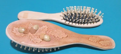 Escova de cabelo de madeira com cerdas de madeira arte russa ACORNE decorada casca de bétula - Imagem 1 de 4