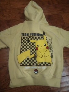 ZARA Kids YELLOW Pokemon PIKACHU Hoodie Size 8 128 Cm FRONT AND BACK - Picture 1 of 3