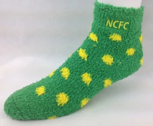 Norwich City Football Club Canaries NCFC Soccer Fuzzy Dot Sleep Socks One Size - Picture 1 of 3