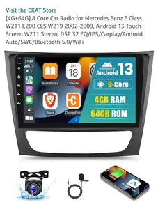 4+64G 8Core Android 13 Carplay Car Radio For Mercedes Benz W211  W219 W209 - Bild 1 von 4