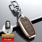 Zinc Alloy Leather Car Key Fob Cover Case For Audi Q3 Q5 R8 A3 A4 A6 A5 A7 S5 TT