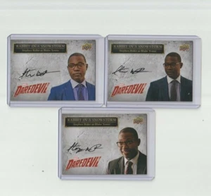 Juego de tarjetas coleccionables autógrafas de programa de televisión Daredevil temporadas 1 y 2 Stephen Rider Blake - Imagen 1 de 2