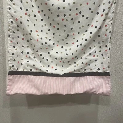 Spring Easter Table Runner 13X69" Cream Polka Dot Pink Stripes Gold Pink Silver - Image 1 of 4