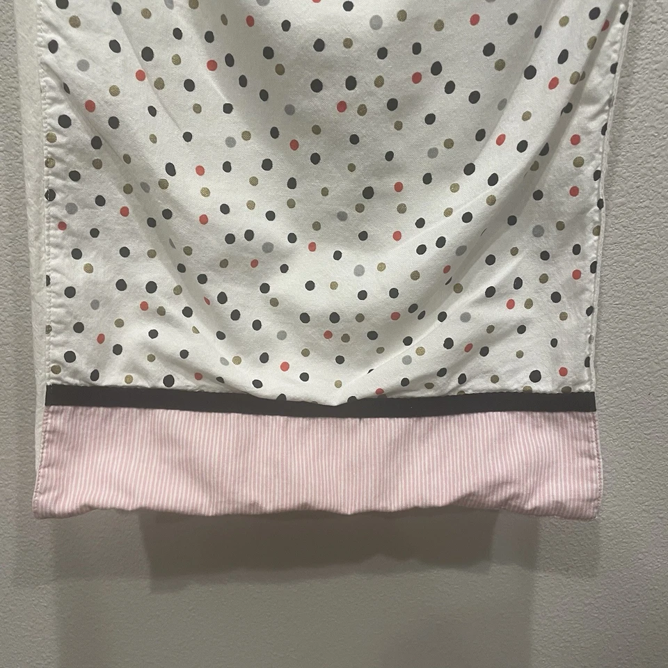 Spring Easter Table Runner 13X69" Cream Polka Dot Pink Stripes Gold Pink Silver - Image 1 of 4