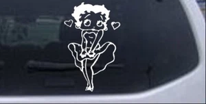 Calcomanía Betty Boop Falda Coche o Camión Ventana Laptop Pegatina Blanca 2,5X4 - Imagen 1 de 1