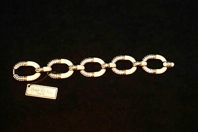 Pierre Cardin Armband, Emaille, Strass, vergoldet - Geschäftsauflösung - Bild 1 von 4