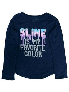 Jumping Beans Girls Long Blue Slime is my Favorite Color T-Shirt Tee Shirt 7 - Picture 1 of 1