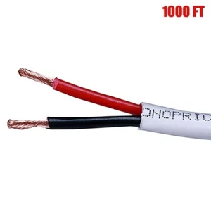 1000FT 18/2 AWG Gauge Speaker Wire Cable 2-Conductor Pure Copper In Wall CL3 - Picture 1 of 1