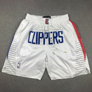 New Los Angeles LA Clippers Regular White Men's Basketball Pocket Shorts