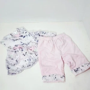 Koala Baby 0-3 Month Pink Gray Floral Top And Bottoms - Picture 1 of 3