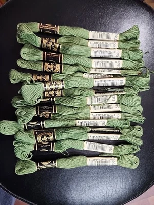 16 Skeins DMC Cotton Embroidery Floss Med Pine Green 3363 France 8.7y Each NEW - Image 1 of 3