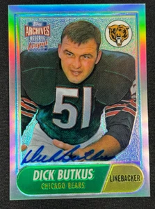 Dick Butkus Auto On Card 2001 Topps Archives Reserve #127 Chicago Bears - Picture 1 of 2