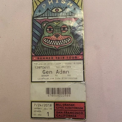 Phish Summer 2018 Tour Ticket - Image 1 of 3