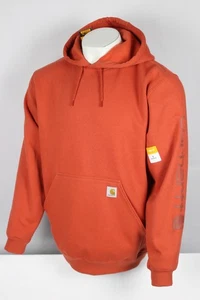 Carhartt Herren Loose Fit Midweight Hoodie Logo Sleeve Sweatshirt Rot K288 - Bild 1 von 4