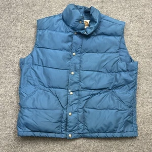 Vintage North Face Down Puffer Vest Mens XL Blue Goose Down USA Made 80s Outdoor - Picture 1 of 9