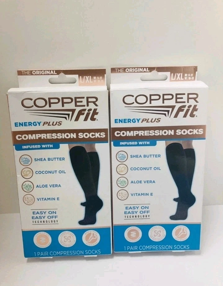 Copper Fit Energy Plus Compression Socks Unisex L/xl 1pair