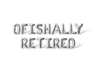 OFISHALLY RETIRED Letter Balloon Banner - DIY Retirement Party Decorations - Image 1 of 4