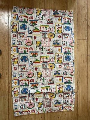 VTG Disney Pluto Minnie/Mickey Mouse More Crib Blanket 26x44 - Image 1 of 4