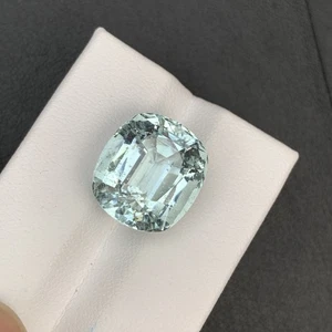 13.35 CT Natural Aquamarine Cushion Shape Loose Gemstone From Skardu Pakistan - Picture 1 of 7