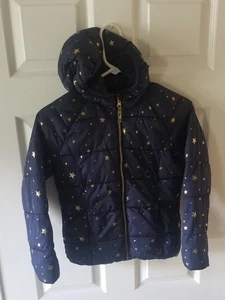 Old Navy Puffer Jacket (navy with gold stars) - size girl Medium (8) - Picture 1 of 1