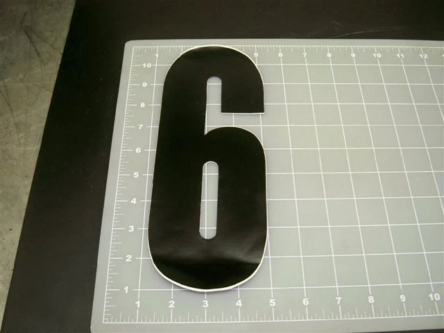 NUMBER 6/9 贴纸 10 英寸黑色乙烯基 1 数量比赛评分免运费 — 第 1/1 张图片