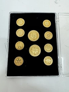 ROTARY INTERNATIONAL CLUB 8 BLAZER JACKET BUTTON SET - Picture 1 of 3