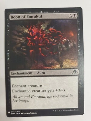 MTG Magic The Gathering Card Boon of EmrakulEnchantmentAura Black Eldritch  - Image 1 of 2