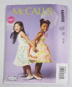 Vestido para niña McCall's M6686 patrón de costura tallas 6-8 sin cortar - Imagen 1 de 4