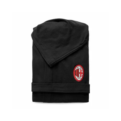 Accappatoio bambino/ragazzo A.C. Milan ufficiale Spugna Premium - Nero V724 - Immagine 1 di 2
