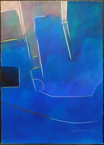 Alex Makin "Series a Manhattan Progression III" Hand Signed Mix Media on Paper - Picture 1 of 3