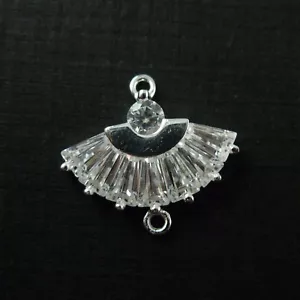 Dije Plata Esterlina 925-Dije Cúbico Circonio-Ventilador Mano Eslabón-Piedra Circonial - Imagen 1 de 3