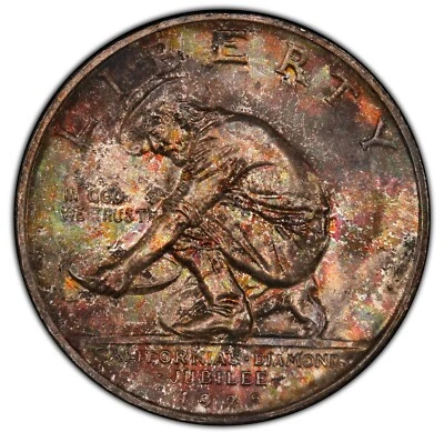 1925-S California Commemorative Half Dollar NGC MS66 INCREDIBLE COLOR - WOW! - Image 1 of 4