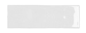 Capri Blanco White Rectangle Brick Gloss Porcelain Wall Tile CUT SAMPLE - Picture 1 of 1